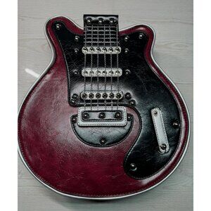 Guitar Handbag Crossbody Shoulder Bag Burgundy Unique Party Purse